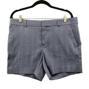 Banana‎ Republic Tailored Shorts Womens Size 10 Blue Diamond Printed Flat Front